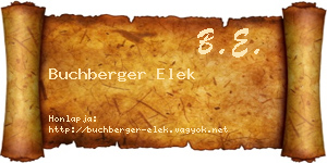 Buchberger Elek névjegykártya